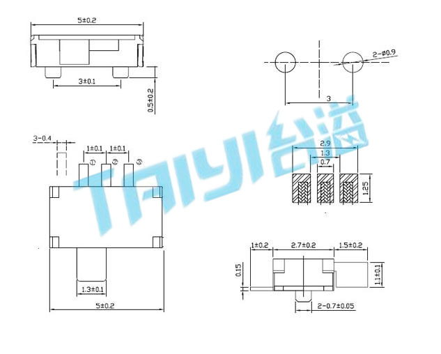 mini拨动开关T5-K12E01A